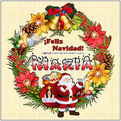 Nombre MARIA por Navidad o Navideño - Cartelito por Navidad con nombre