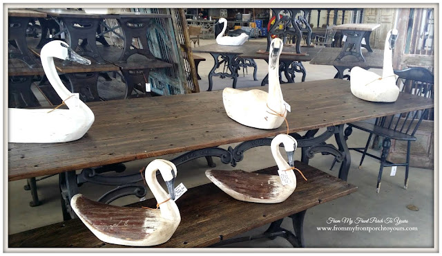 Carved Swans-Paul Michael-Round Top Texas-From My Front Porch To Yours