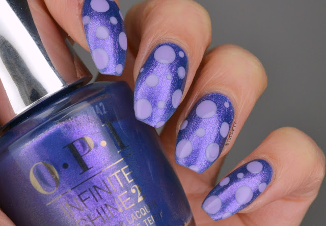 Purple Polka Dot Nail Art