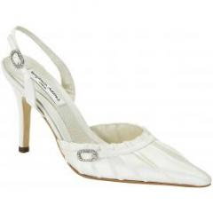 Hand crafted pleating and Swarovski crystal detail women shoes