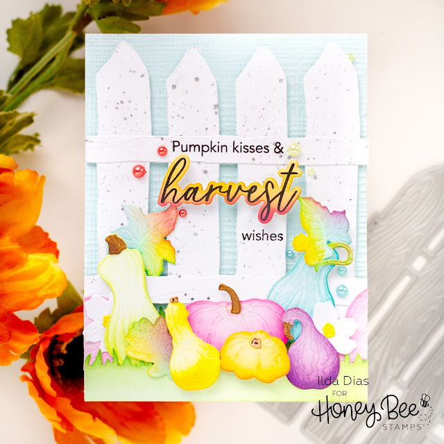 Colorful, Pumpkin Harvest, Card,Honey Bee Stamps,how to,handmade card,Stamps,ilovedoingallthingscrafty,stamping, diecutting,cardmaking,heartfelt harvest,Ink Blending,Rainbow Inspired,
