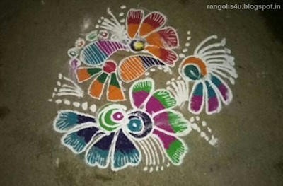 Multi Flower Design Rangolis