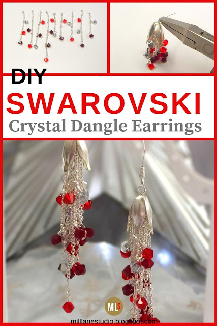 DIY dangle crystal earring project sheet