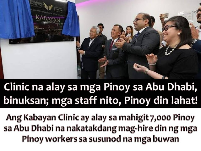 When we talk about our physical health, it is important to have a doctor or health practitioner that we are comfortable talking about our discomfort or pains.  In Abu Dhabi, Overseas Filipino Workers and Filipinos residing in the said city will no longer long for the care of fellow Filipino doctors of nurses.