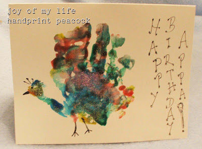 kids crafts handprint peacock