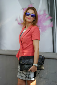 Half sleeve peplum blazer, Oakley mirror sunglasses, Zara check dress, Fashion and Cookies, fashion blogger