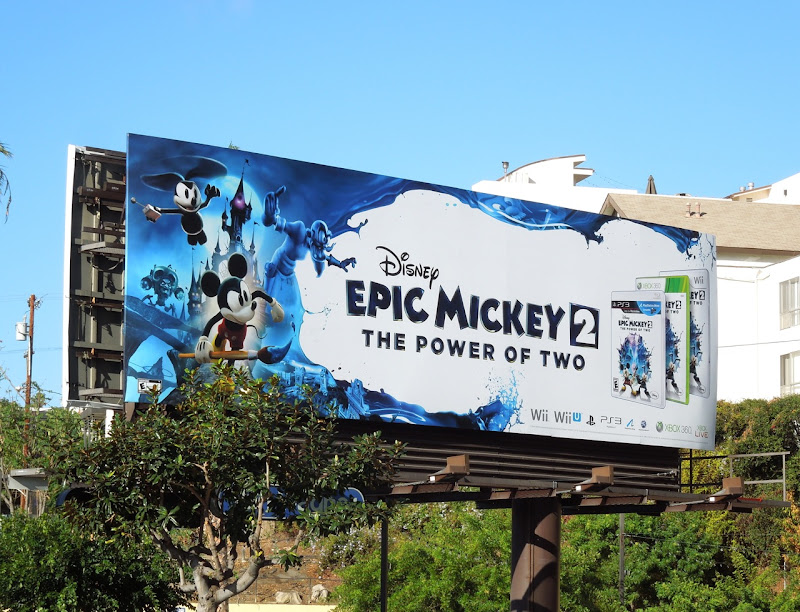 Disney Epic Mickey 2 game billboard