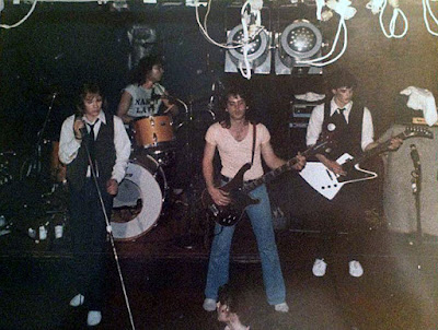 Nasty Lass on stage at The Towpath rock club 1979