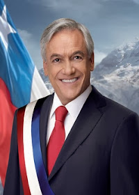 Sebastián Piñera con la Banda Presidencial de Chile 