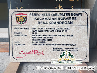 Jual Prasasti Dana Desa Murah | Prasasti Peresmian Marmer