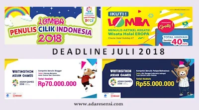 Daftar Lomba Menulis Juli 2018