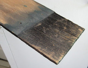 Original wood shingle, weathered with age.