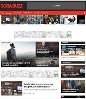 Sora Buzz - Responsive Blogger Templates Without Footer Credit