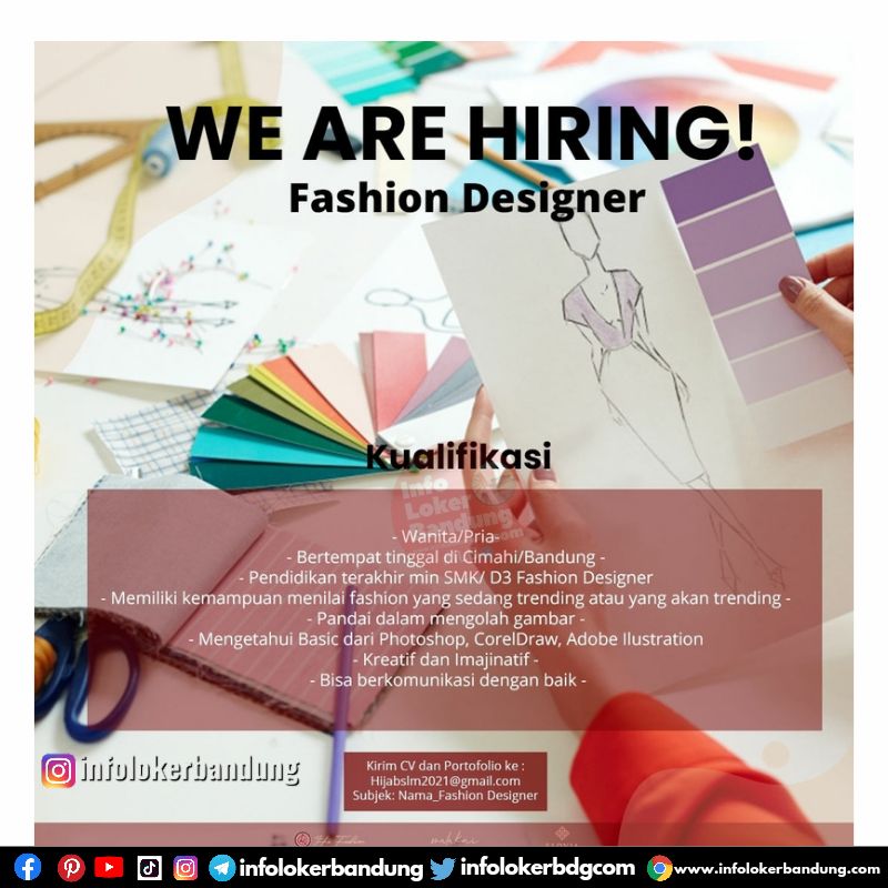 Lowongan Kerja Fashion Designer Bandung Agustus 2022