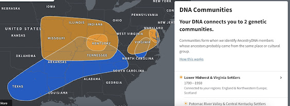 graphic display showing I have a lot of ancestors from North Carolina, Virginia, Kentucky, India, Tennesse and Georgia