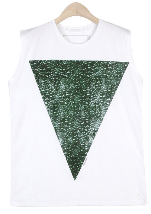 Sleeveless Shirt with Inverted Triangle Graphic