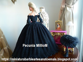 Vestido de Época em Crochê Para Boneca Barbie - Sra. Inglesa do Séc. XVIII Por Pecunia MillioM 5