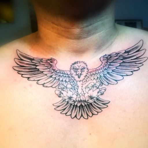 Ferocious-Eagle-Chest-Tattoo