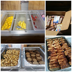 Breakfast and snack options at gluten-free camp