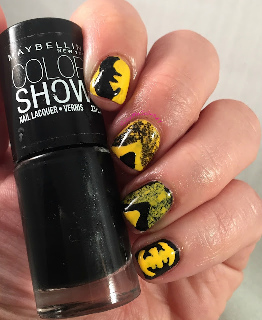 Nail Challenge Collaborative, superhero nails, barielle, maybelline, batman nails, batman