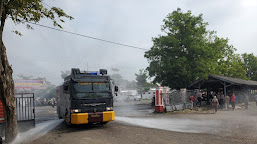 Water Canon Masuk Pasar Dimoro, Dilakukan Polres Blitar