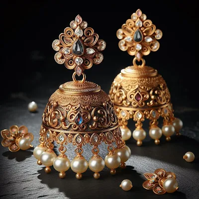 traditional gold jhumka design