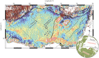 Mapa tectónico del Mar Mediterráneo Oriental