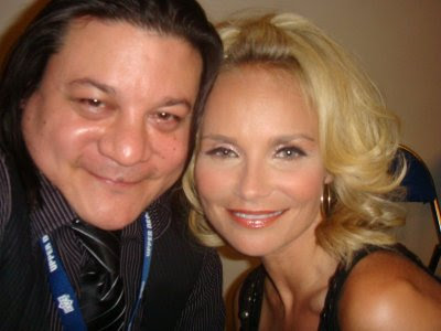 Comic News Insider co-host Jimmy Aquino with recent CNI guest Kristin Chenoweth (R.I.P. Pushing Daisies and Olive's cleavage).