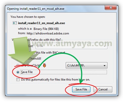  Gambar: Download installer untuk adobe reader