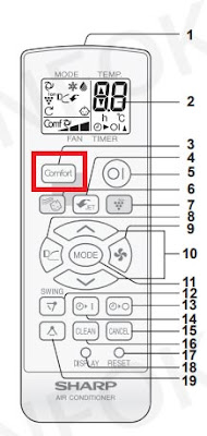 cara mengaktifkan fitur comfort ac sharp