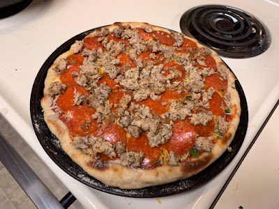 Pizza is ready for baking