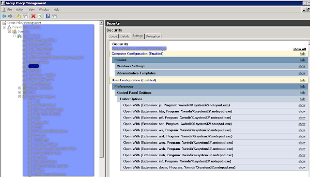 Use GPO to change the associated program of potentially malicious file extensions.