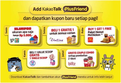 Tambahkan Plus Friend di KakaoTalk, Raih Penawaran Menariknya