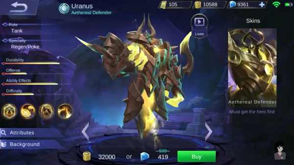√ Hero Baru Uranus Mobile Legend - Tank Dengan Infinity HP