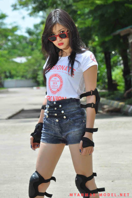 wut hmone shwe yee sexy roller blades outfit 02