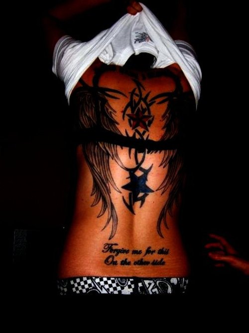 wing tattoos on back for girls angel wing tattoos part1