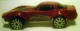 Side view of Spider-Man diecast car 2009