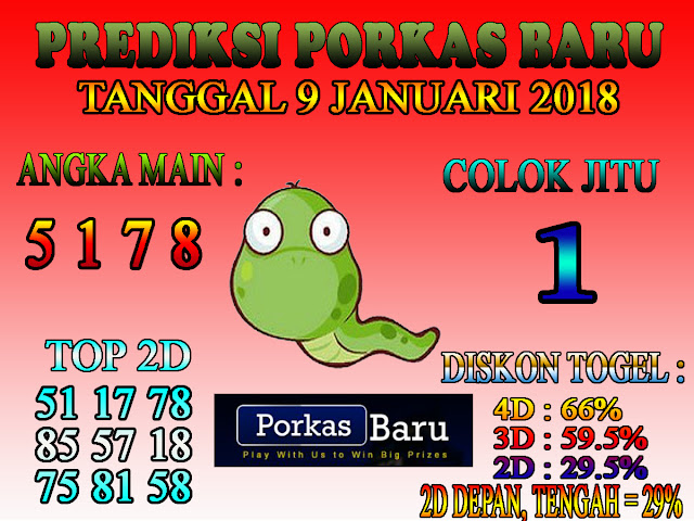 Prediksi Togel Porkas Baru 9 january 2019