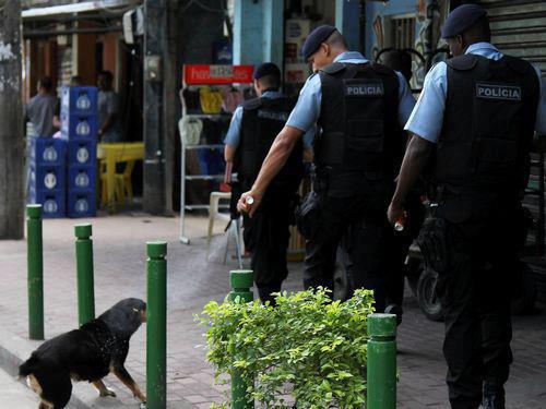 Policial espirra spay de pimenta em cachorro