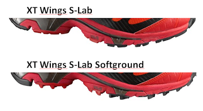 comparaison des semelles des XT wings S lab et xt wings s lab softground