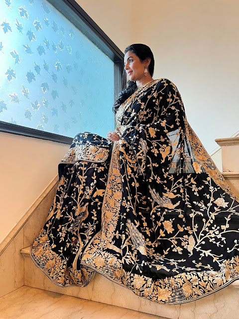 Hand embroidered parsi gara saree