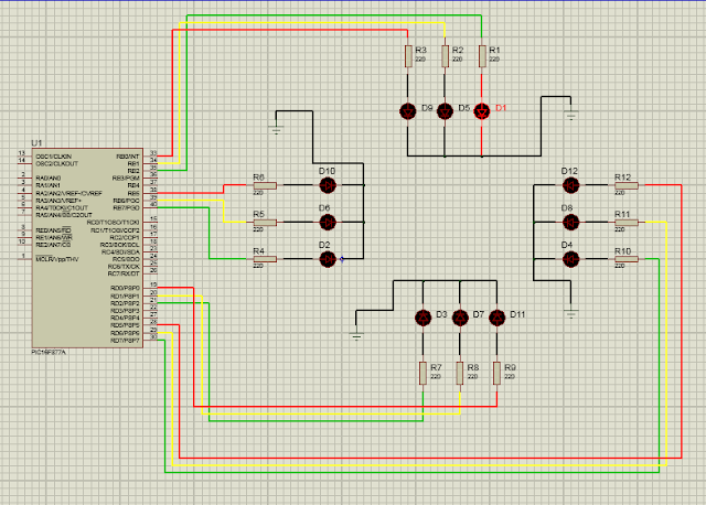 مشروع اشارات المرورباستخدام pic 16f84a