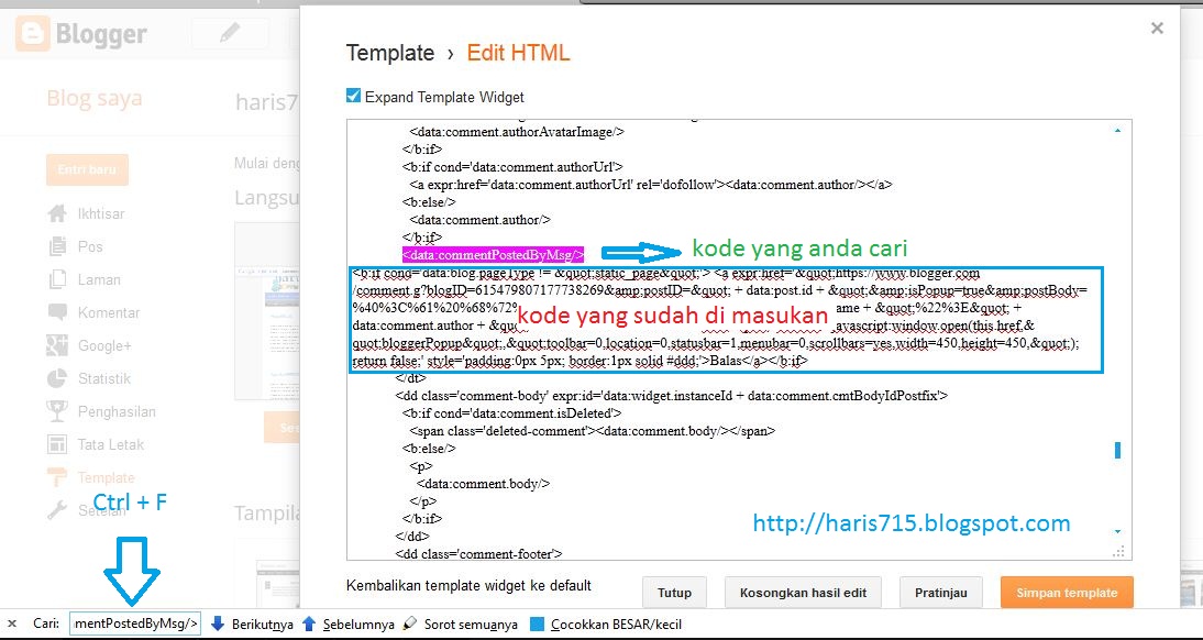 Cara Membuat tombol balas atau reply komentar pada blog 