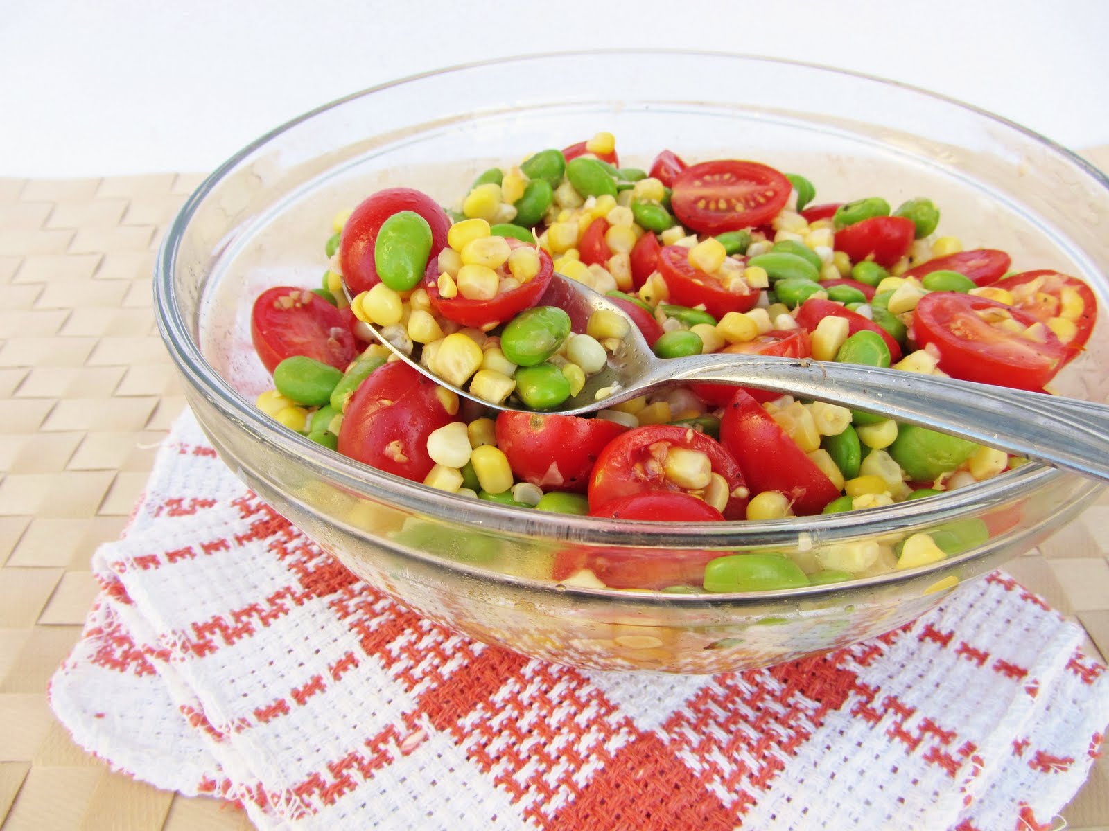 corn tomato edamame