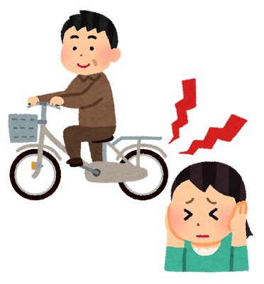 うるさい自転車のイラスト