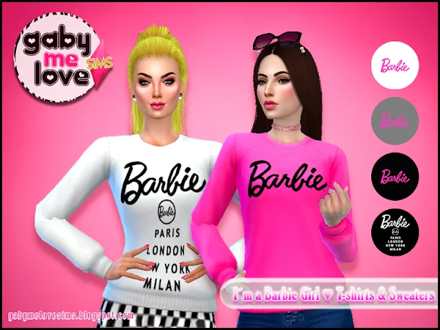 I'am a Barbie Girl ♥ T-Shirts & Sweaters, Sims 4 Sweater