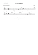 Oh My Darling, Clementine, free easy clarinet sheet music notes