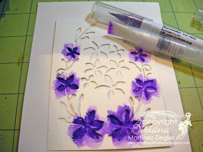 dies as stencils color with watercolors flowers