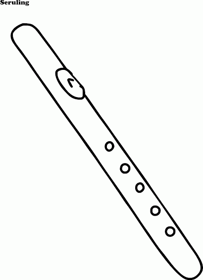 Mewarnai Gambar Alat Musik Flute Atau Seruling - Contoh 
