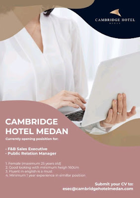 Lowongan Kerja Februari 2023 di Cambridge Hotel Medan